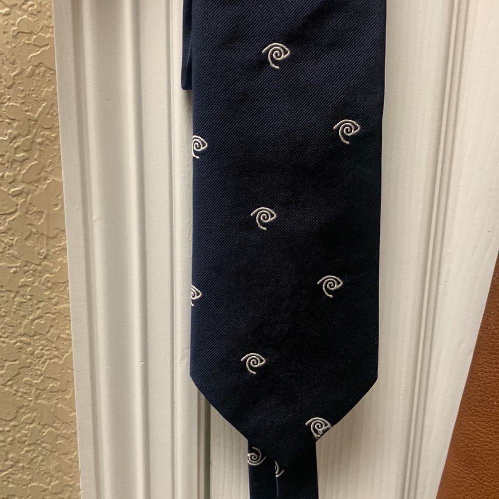 Alynn Navy Necktie With Small Motifs Silk OS - Picture 6 of 8